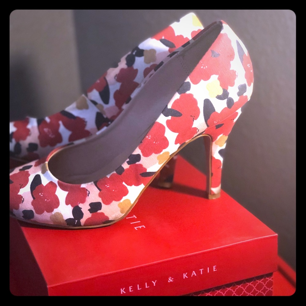 Floral Kelly and Katie heels
